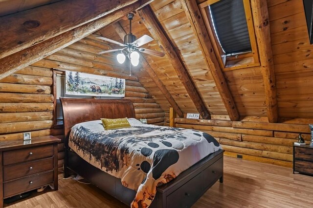 125 Blackstone St, Uxbridge, MA 01569 - bedroom featuring log walls, wooden ceiling, and wood finished floors
