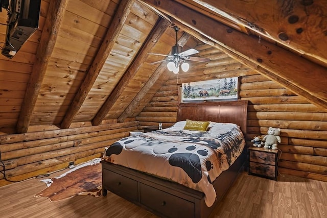 125 Blackstone St, Uxbridge, MA 01569 - bedroom with rustic walls, wood ceiling, and hardwood / wood-style flooring