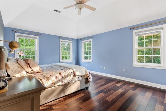 3 Anders Way, Acton, MA 01720 - bedroom featuring lofted ceiling, dark wood-style flooring, baseboards, and a ceiling fan