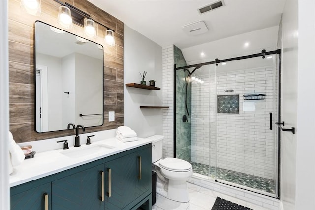 3 Anders Way, Acton, MA 01720 - full bathroom featuring toilet, vanity, a shower stall, and tile patterned floors
