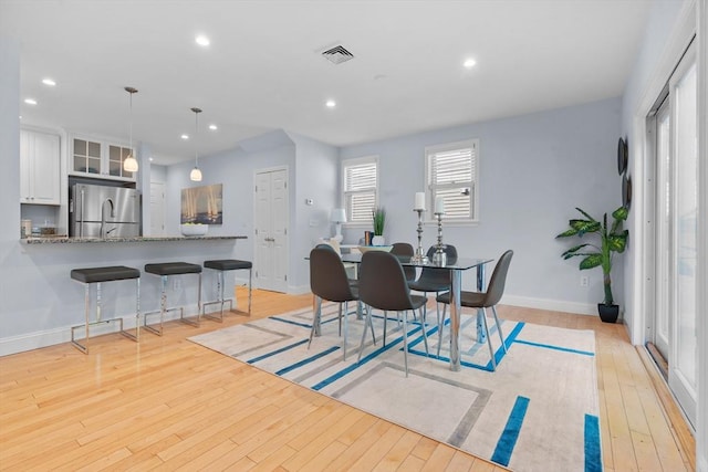 31-33 New Ocean St, Swampscott, MA 01907 - dining space featuring light wood-style floors and recessed lighting