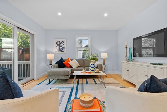 31-33 New Ocean St, Swampscott, MA 01907 - living area with light wood finished floors, plenty of natural light, and recessed lighting
