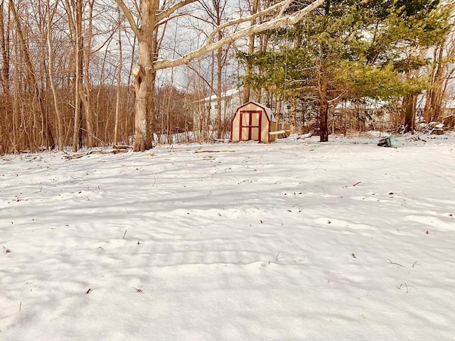 view of yard covered in snow