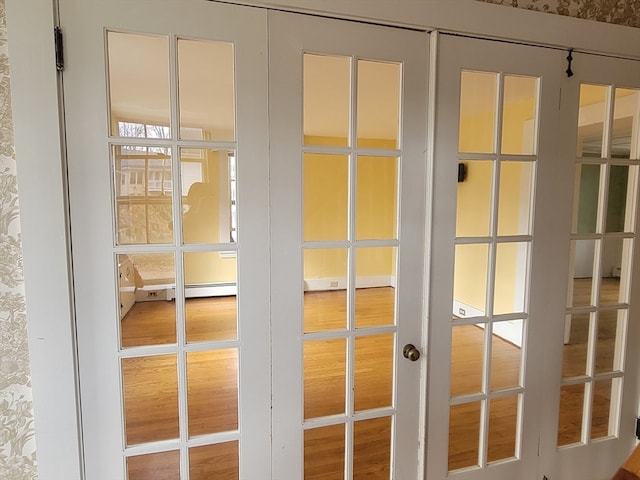 doorway to outside featuring french doors