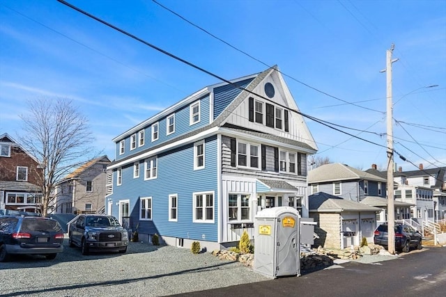 view of front facade with a residential view
