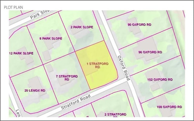 1 Stratford Rd, Holyoke, MA 01040 - map / location featuring property boundaries highlighted