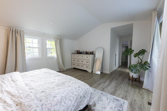 400 Loomis St, Westfield, MA 01085 - bedroom with lofted ceiling, wood finished floors, and baseboards