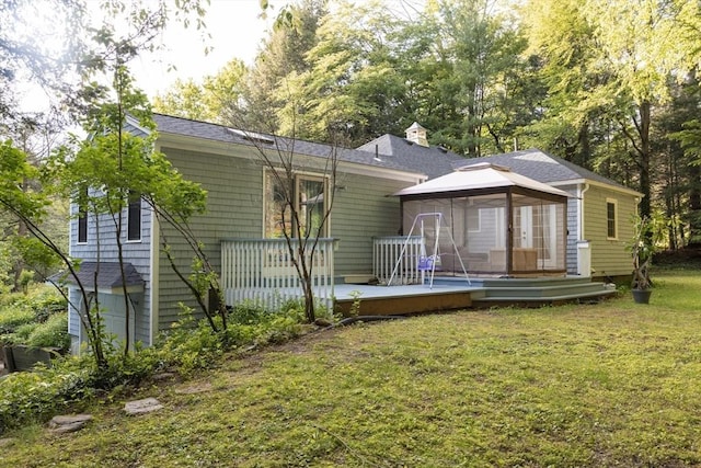 400 Loomis St, Westfield, MA 01085 - back of property with a gazebo, a yard, and a wooden deck