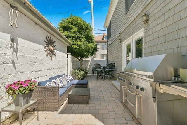 43 Endicott St Unit 43, Salem, MA 01970 - view of patio / terrace with outdoor dining space, an outdoor living space, and area for grilling