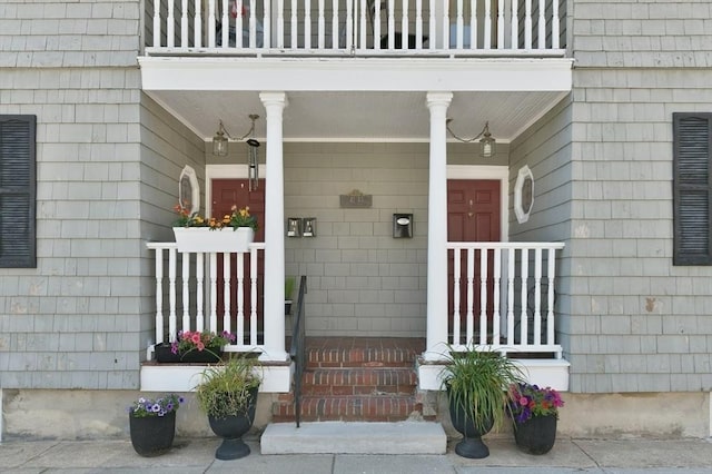 43 Endicott St Unit 43, Salem, MA 01970 - doorway to property with a balcony and covered porch