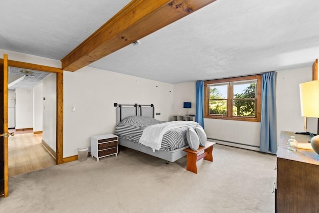 111 Esta Rd, Plymouth, MA 02360 - bedroom with baseboard heating and light carpet