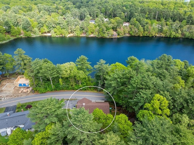 111 Esta Rd, Plymouth, MA 02360 - drone / aerial view of a heavily wooded area and a nearby body of water