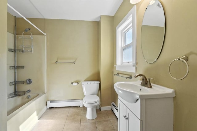 270 Main St, Oxford, MA 01540 - full bathroom featuring baseboard heating, baseboards, vanity, and shower / bath combination