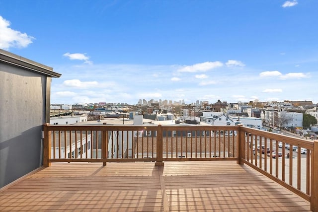 deck featuring a city view