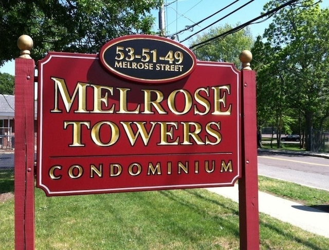 view of community sign