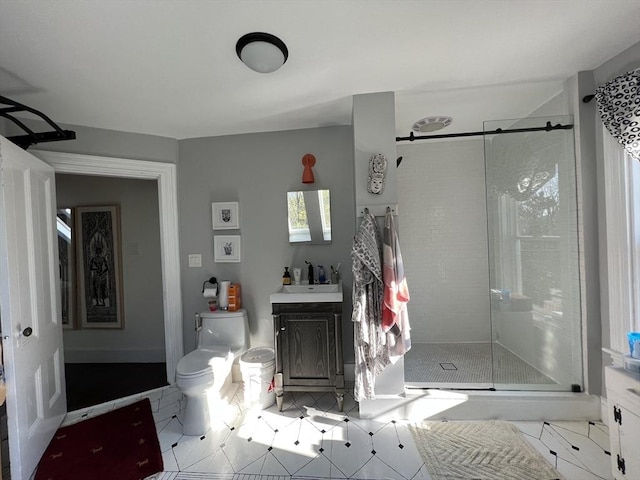 20 Rushmore St Unit 20, Boston, MA 02135 - full bath with a stall shower, vanity, and toilet