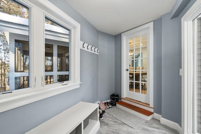 mudroom with baseboards