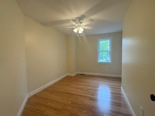 70 Kilburn St, Lunenburg, MA 01462 - empty room featuring ceiling fan, wood finished floors, and baseboards