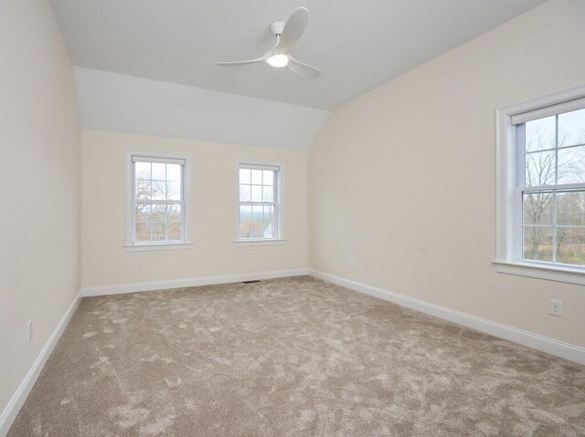 70 Kilburn St, Lunenburg, MA 01462 - carpeted spare room with lofted ceiling, ceiling fan, and baseboards