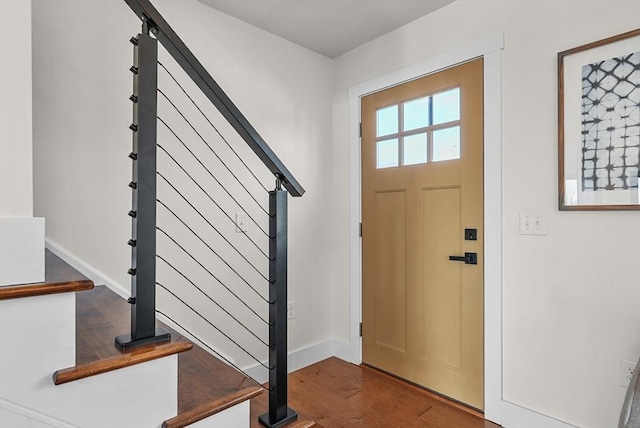 foyer with hardwood / wood-style floors