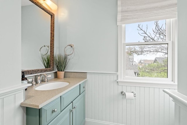77 Lighthouse Rd, Scituate, MA 02066 - bathroom featuring wainscoting and vanity