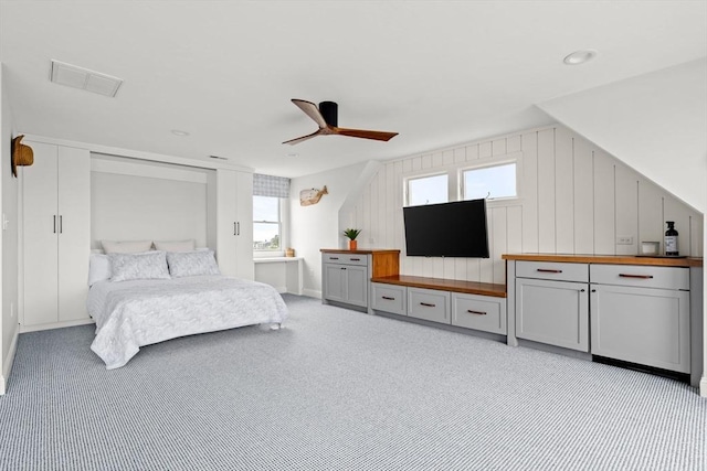 77 Lighthouse Rd, Scituate, MA 02066 - bedroom with light colored carpet, ceiling fan, and baseboards