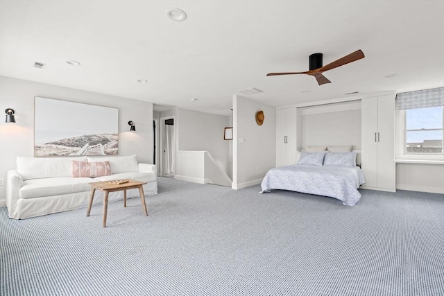 77 Lighthouse Rd, Scituate, MA 02066 - bedroom featuring light carpet, baseboards, and ceiling fan