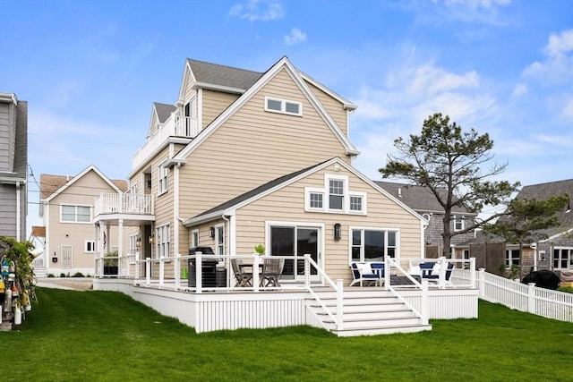 77 Lighthouse Rd, Scituate, MA 02066 - back of property with a deck