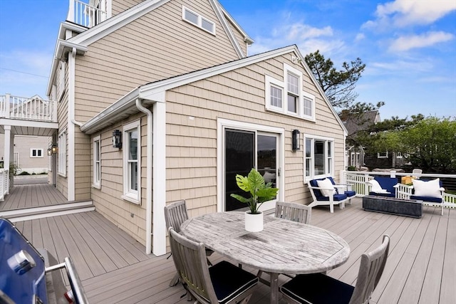 77 Lighthouse Rd, Scituate, MA 02066 - wooden deck with outdoor dining area