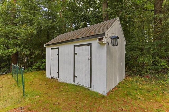 view of shed