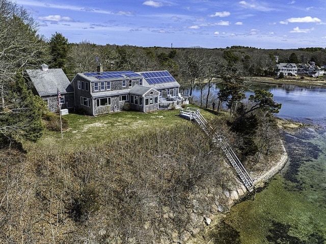 31 Baxendale Rd, Bourne, MA 02532 - drone / aerial view featuring a water view and a view of trees
