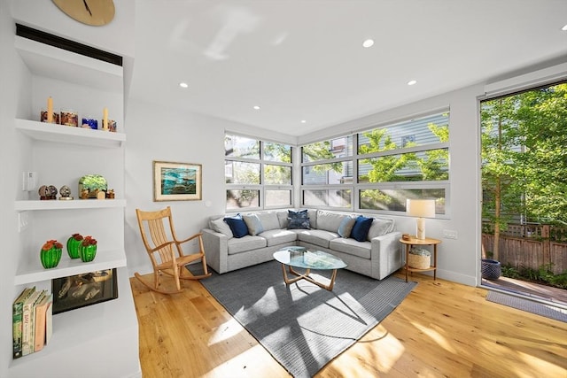 137 Walden St Unit 137, Cambridge, MA 02140 - living area with light wood-style floors, plenty of natural light, and recessed lighting
