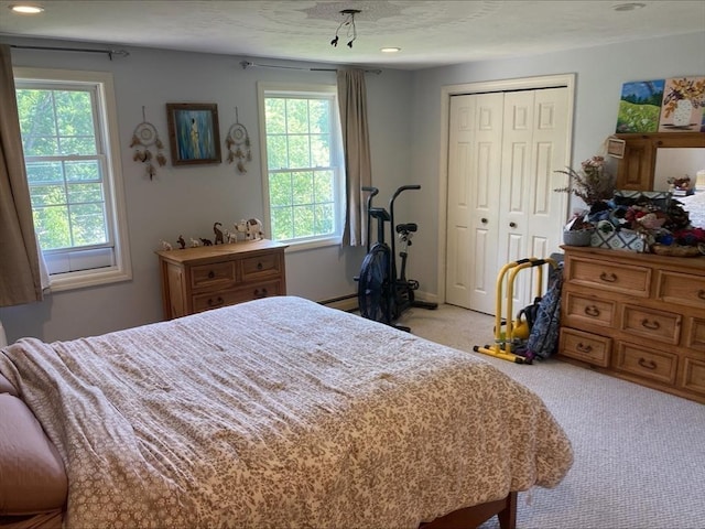 337 Mason Rd, Dudley, MA 01571 - bedroom featuring light carpet, a closet, and recessed lighting