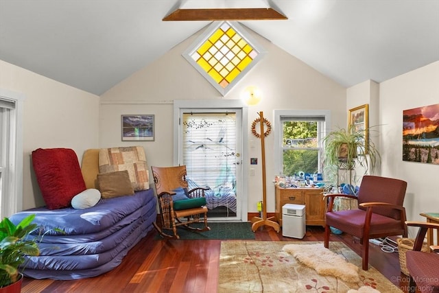 11 Hickory St, Gloucester, MA 01930 - sitting room with wood finished floors and high vaulted ceiling
