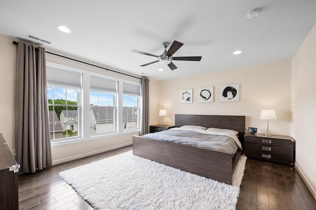 19 Locust Ln Unit 19, Hopkinton, MA 01748 - bedroom featuring baseboards, wood-type flooring, recessed lighting, and ceiling fan