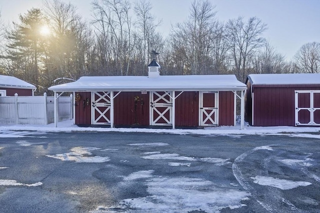 view of snow covered structure