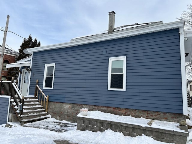 view of snowy exterior