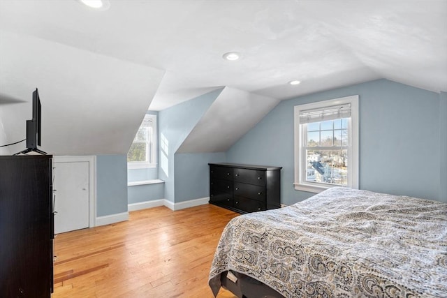 12 Babson St, Wakefield, MA 01880 - bedroom featuring wood finished floors, lofted ceiling, and recessed lighting