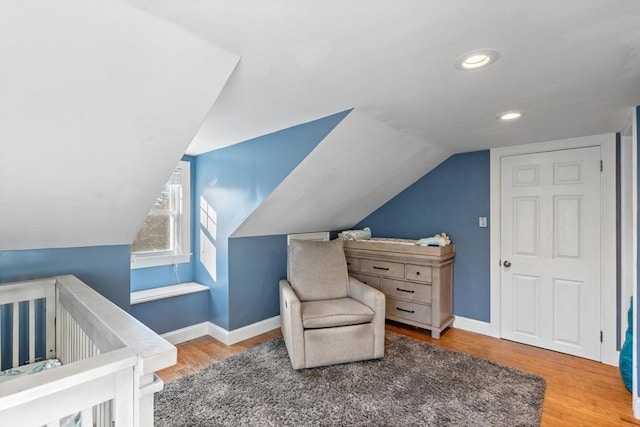 12 Babson St, Wakefield, MA 01880 - bedroom with wood finished floors, vaulted ceiling, and recessed lighting