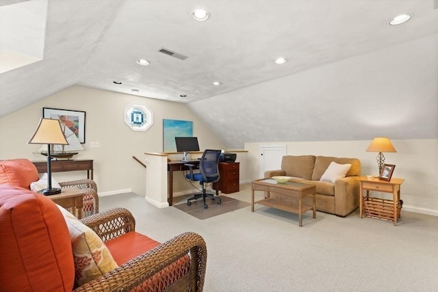 25 Valiant Way Unit 25, Salem, MA 01970 - office with carpet, baseboards, vaulted ceiling, and recessed lighting