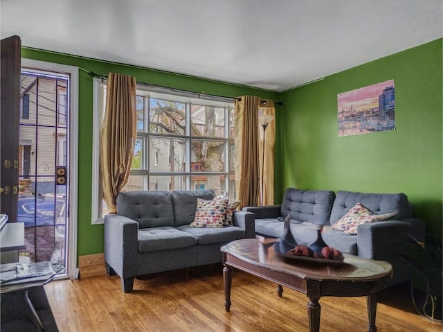 living room featuring wood finished floors