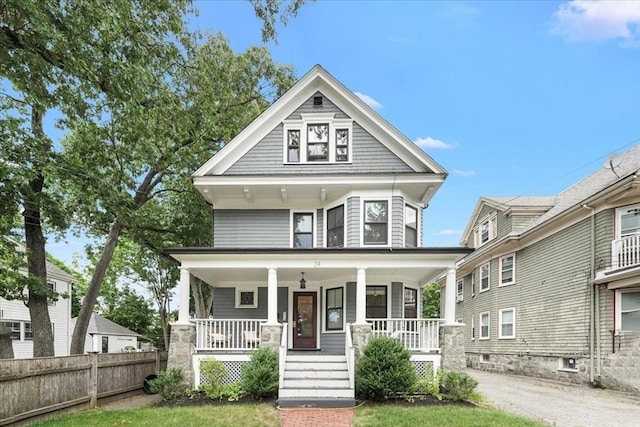 view of front of house with covered porch