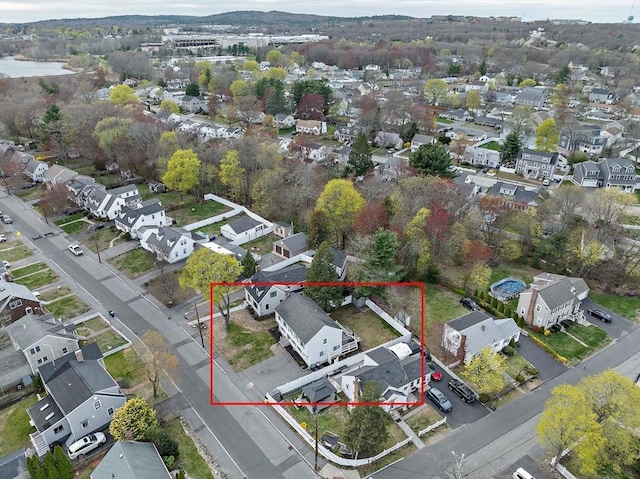 drone / aerial view with a residential view