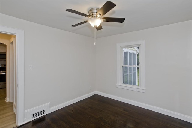 24 City View Ave, West Springfield, MA 01089 - unfurnished room with dark wood-style floors, ceiling fan, and arched walkways