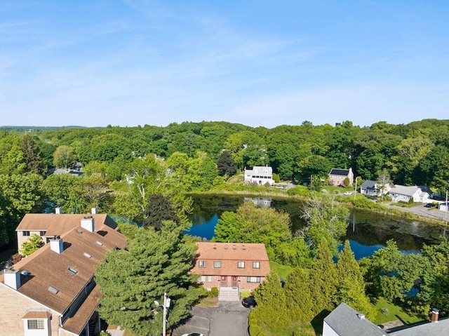 212 Washington St Unit 212, Canton, MA 02021 - drone / aerial view of a large body of water and a heavily wooded area