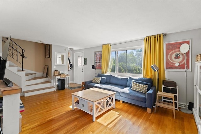 212 Washington St Unit 212, Canton, MA 02021 - living room featuring light wood-style floors and stairway