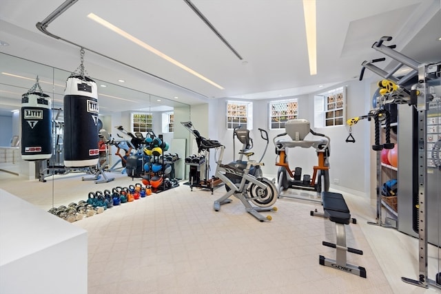 exercise room featuring a healthy amount of sunlight