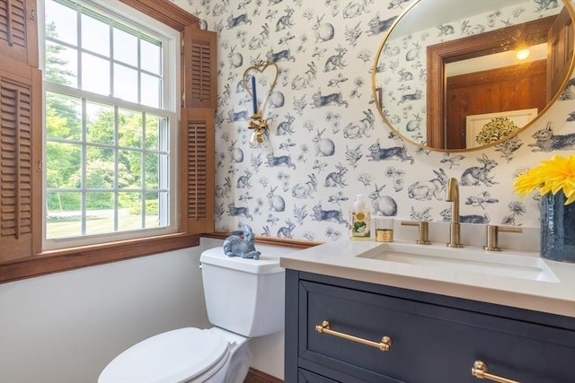 188 Main St, Wilbraham, MA 01095 - bathroom featuring wallpapered walls and vanity