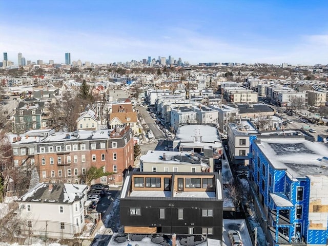 bird's eye view featuring a city view