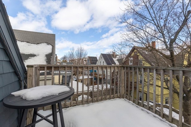 view of wooden balcony with a wooden deck